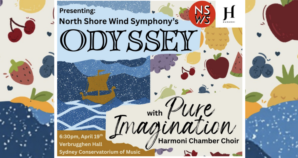 Odyssey and Pure Imagination concert poster, with Harmoni Chamber Choir